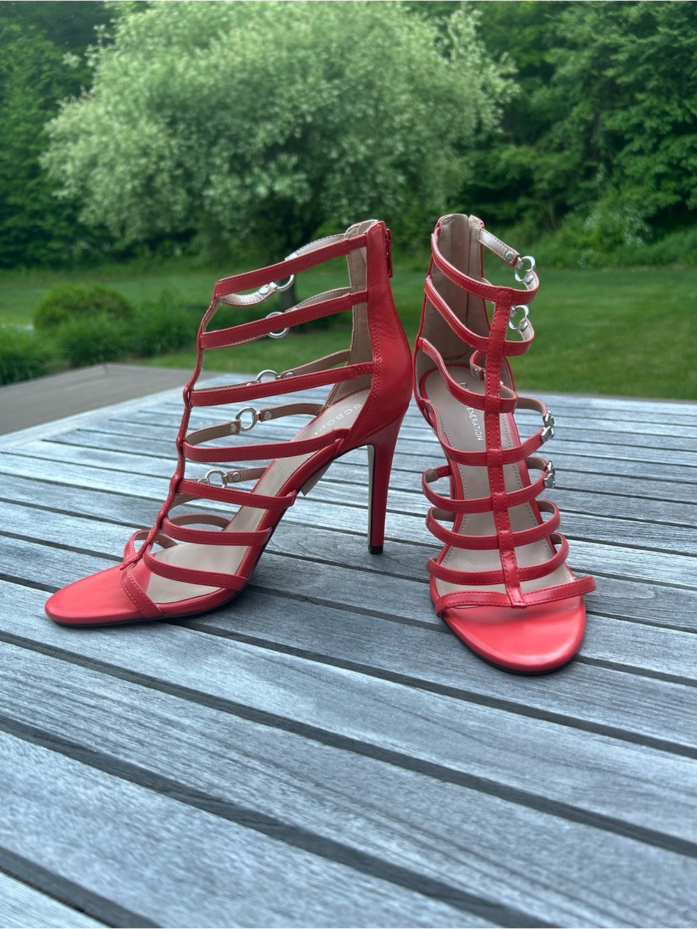 NWT BCBGeneration Jean Tangerine Gladiator High Heel Sandals